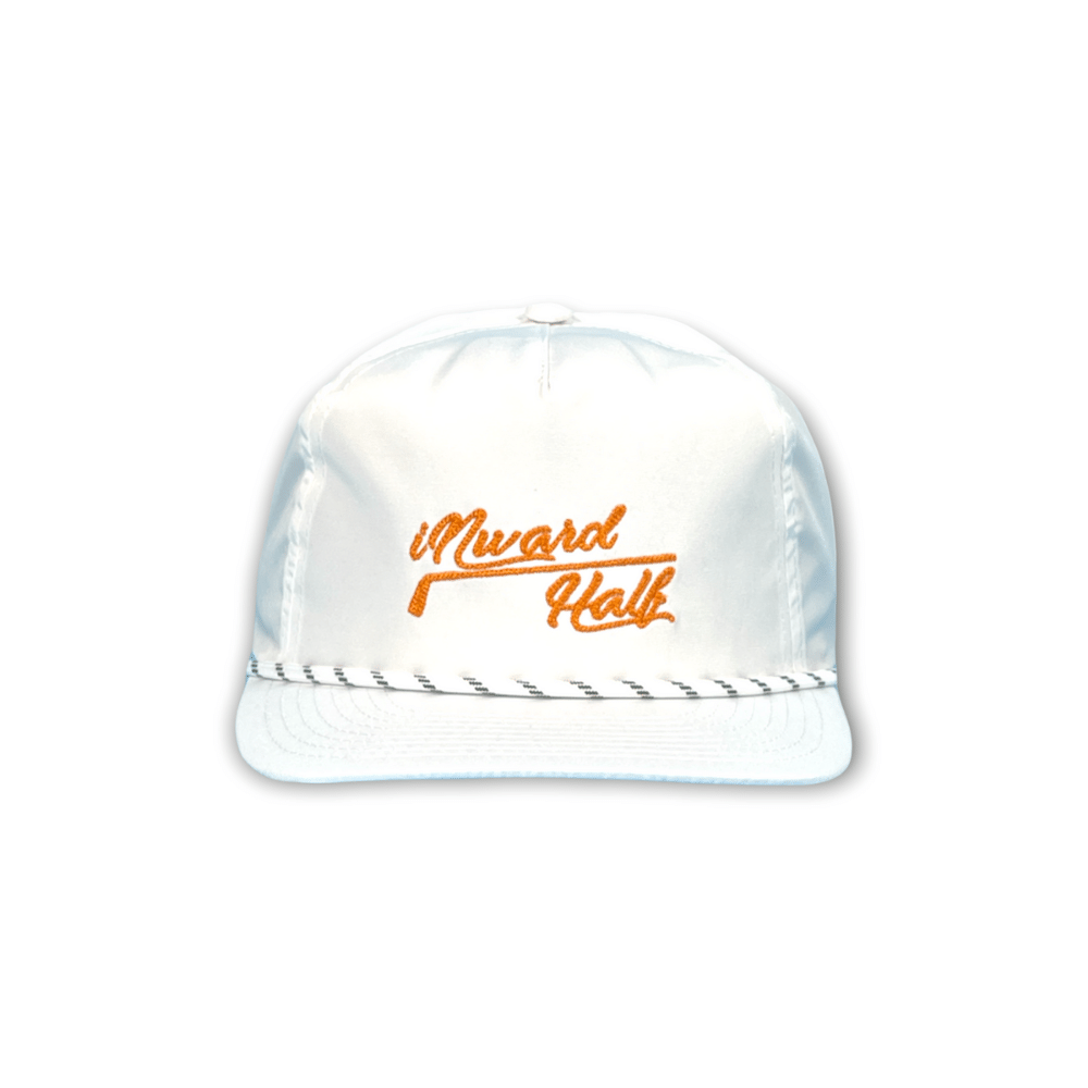 Rope Hat - White (Orange Logo)