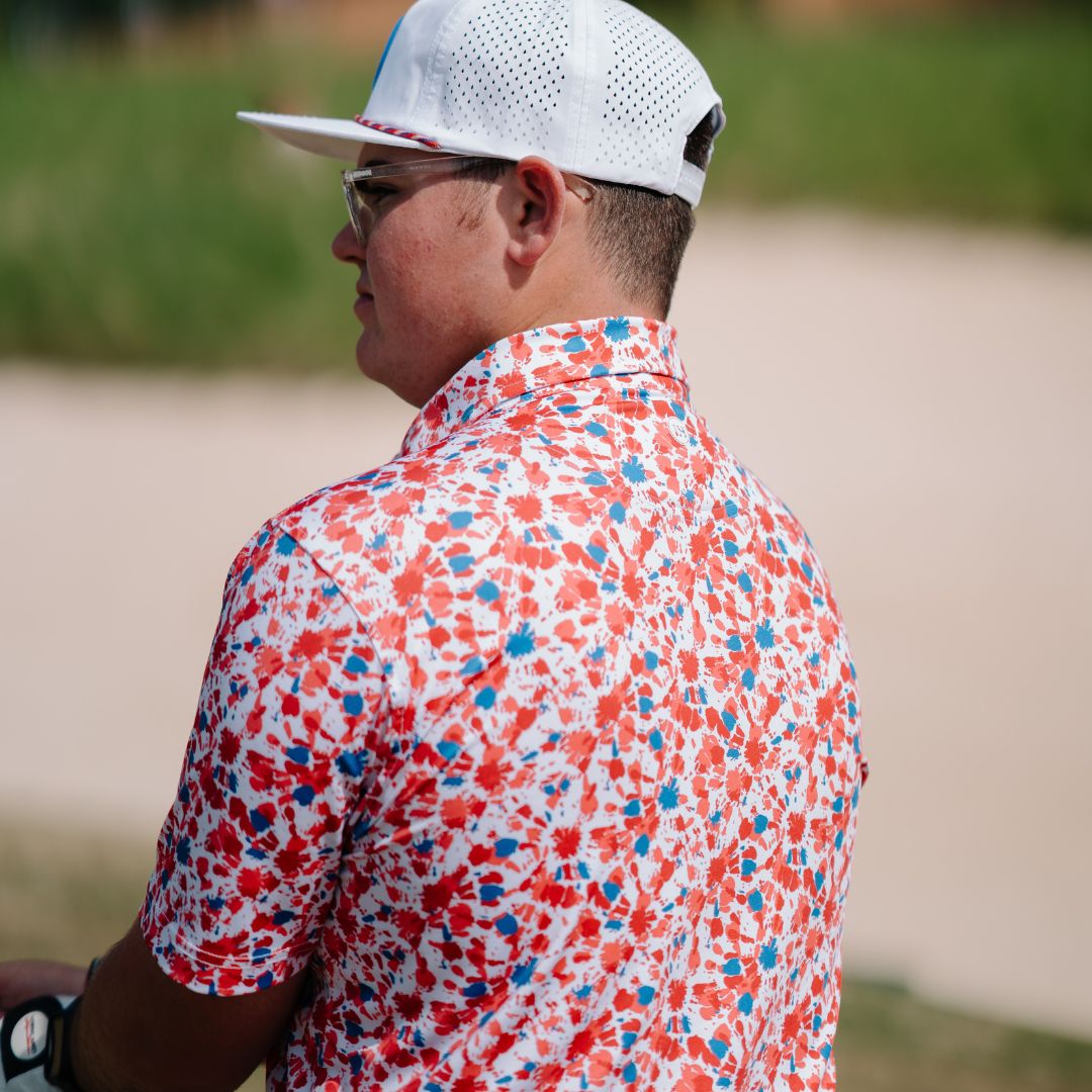 paint splash polo shirt